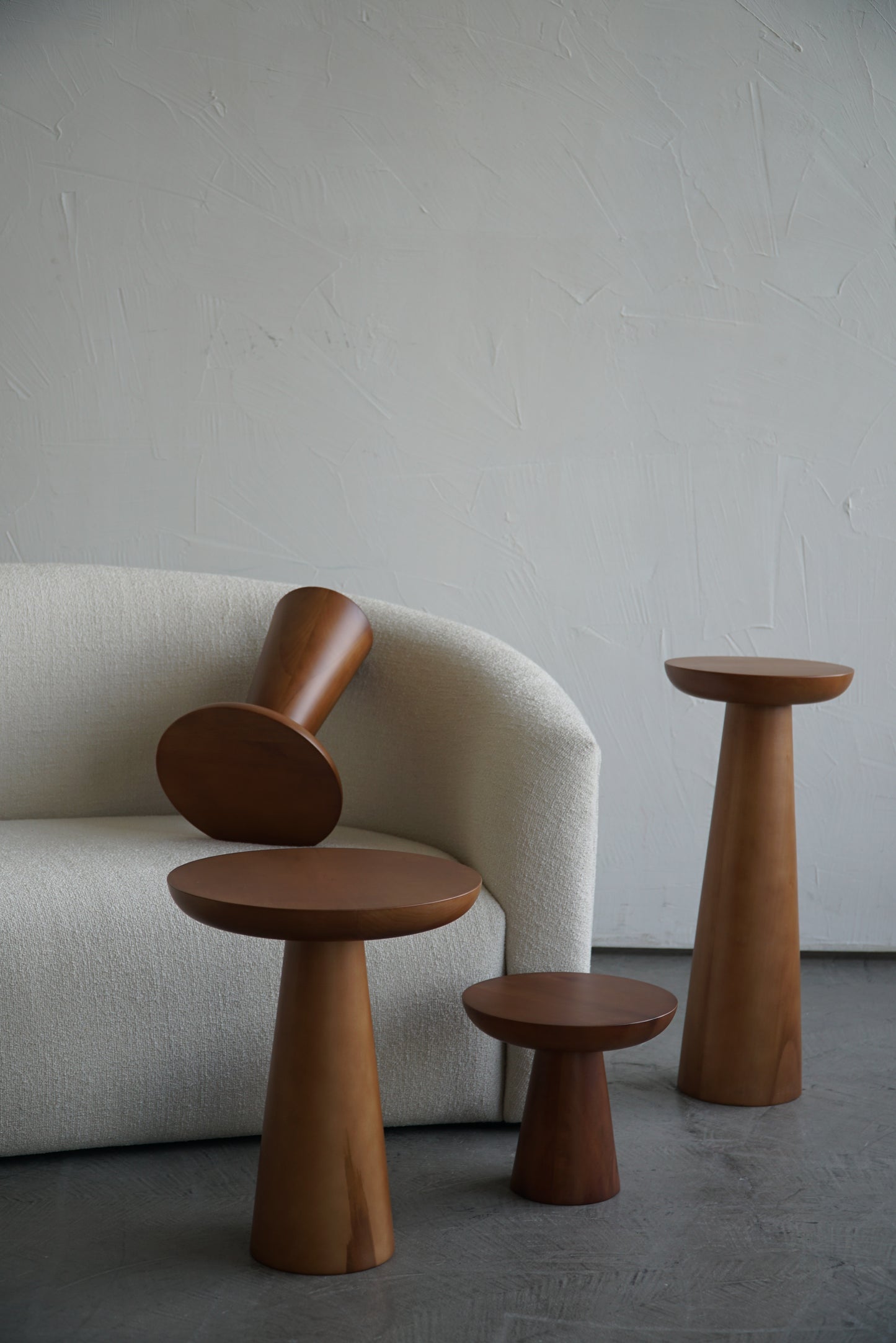 MUSHROOM SIDE TABLE-WALNUT COLOUR-NO:1