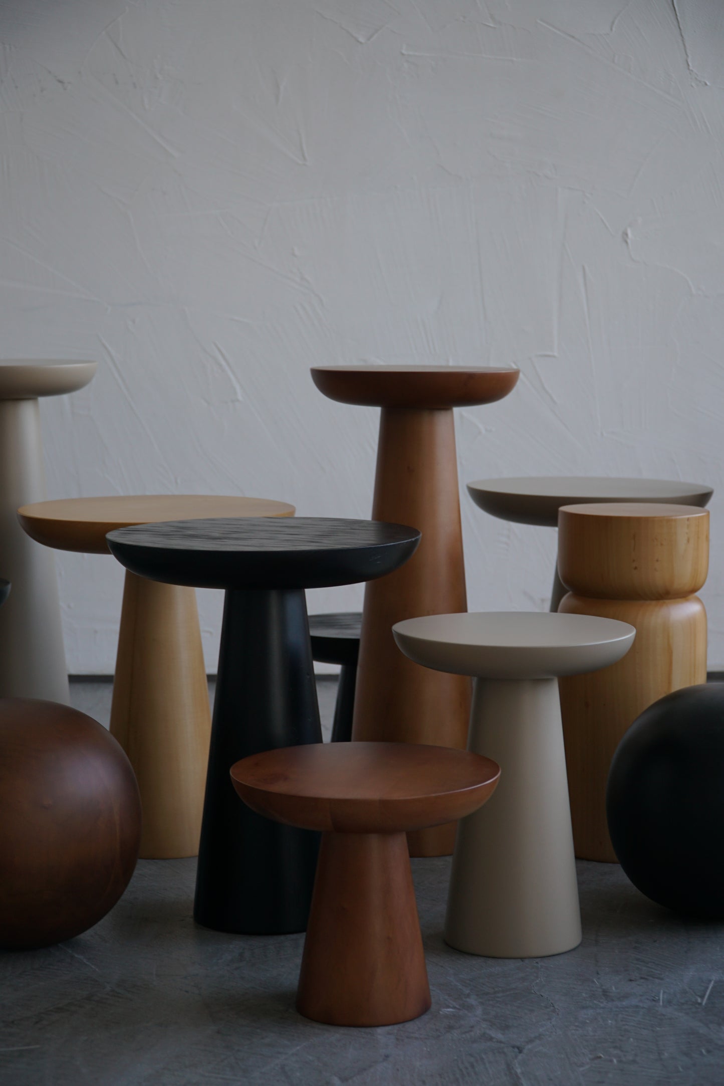 MUSHROOM SIDE TABLE-WALNUT COLOUR-NO:1