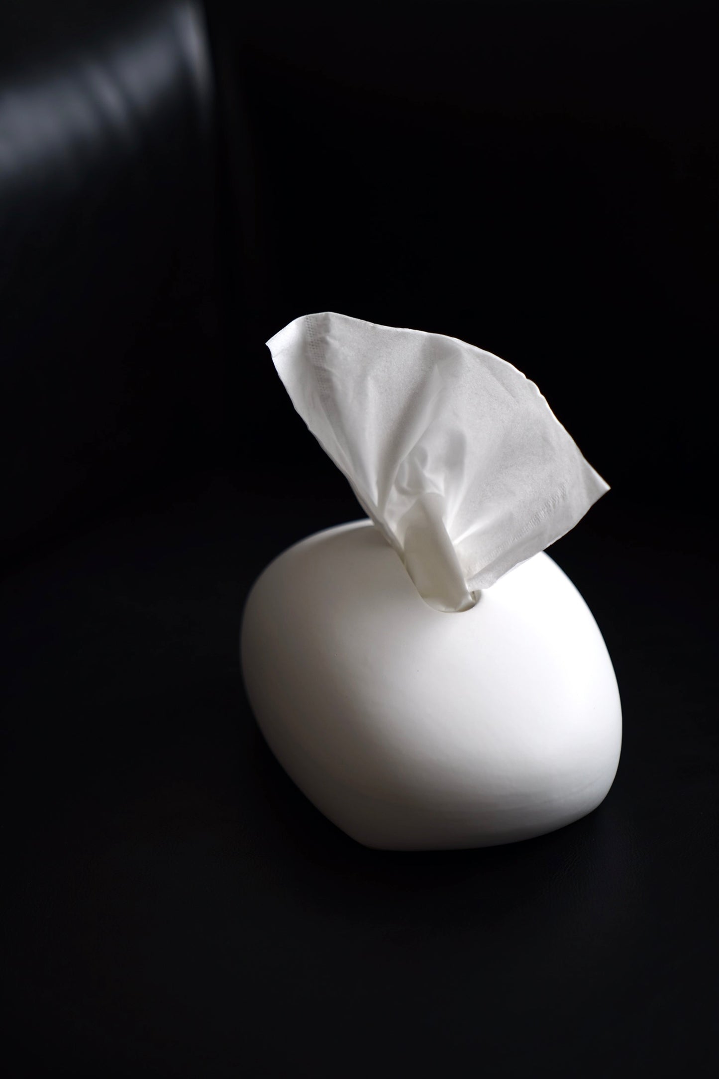 Amorphe Ceramic Decorative Tissue Holder White